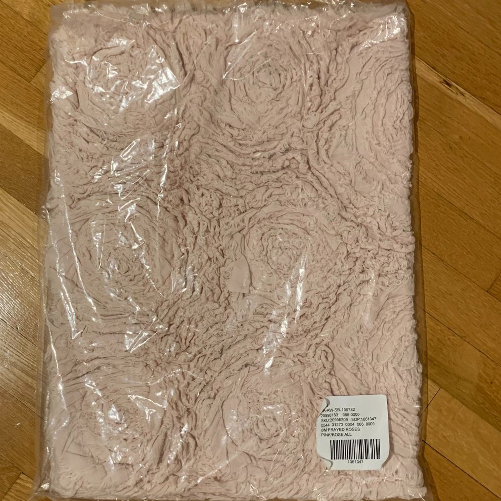 Urban Outfitters Pink Frayed Rose Bath or Door Mat